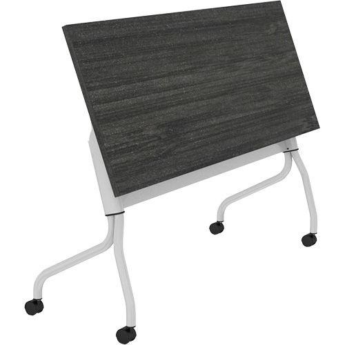 Newland Flip-Top Training Table, 24" L x 60" W x 29-1/2" H, Dark Brown Helyx Safety & Industrial Supplies