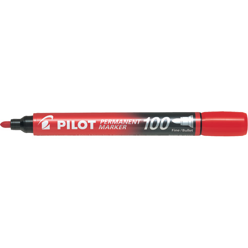 Marqueur permanent s&eacute;rie 100, Rouge, Pointe Ronde Helyx Safety & Industrial Supplies