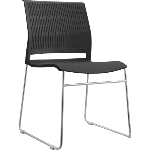 Stacking Chairs, Polypropylene, 32-3/8" High, 250 lbs. Capacity, Black Helyx Safety & Industrial Supplies