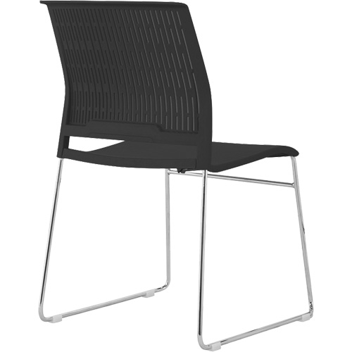 Stacking Chairs, Polypropylene, 32-3/8" High, 250 lbs. Capacity, Black Helyx Safety & Industrial Supplies