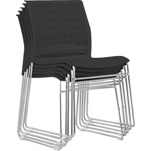 Stacking Chairs, Polypropylene, 32-3/8" High, 250 lbs. Capacity, Black Helyx Safety & Industrial Supplies
