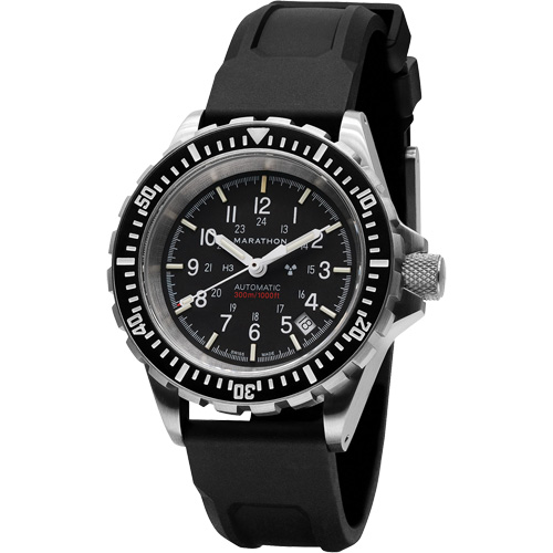 Large Diver's Automatic Watch, Digital, Battery Operated, 41 mm, Black Helyx Safety & Industrial Supplies
