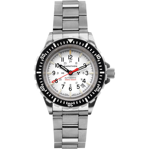 Arctic Edition Large Diver's Automatic GSAR Watch with Stainless Steel Bracelet, Digital, Battery Operated, 41 mm, Silver Helyx Safety & Industrial Supplies