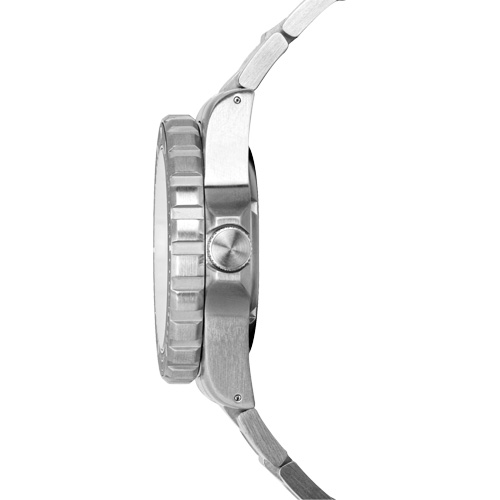 Grey Maple Large Diver's Automatic Watch with Stainless Steel Bracelet, Digital, Battery Operated, 41 mm, Silver Helyx Safety & Industrial Supplies