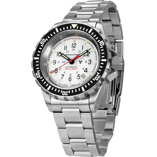 Arctic Edition Large Diver's Automatic GSAR Watch with Stainless Steel Bracelet, Digital, Battery Operated, 41 mm, Silver Helyx Safety & Industrial Supplies