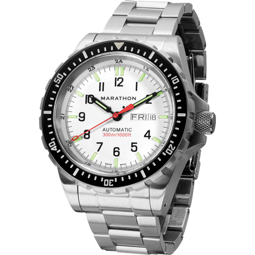 Arctic Edition Jumbo Day/Date Automatic with Stainless Steel Bracelet, Digital, Battery Operated, 46 mm, Silver Helyx Safety & Industrial Supplies
