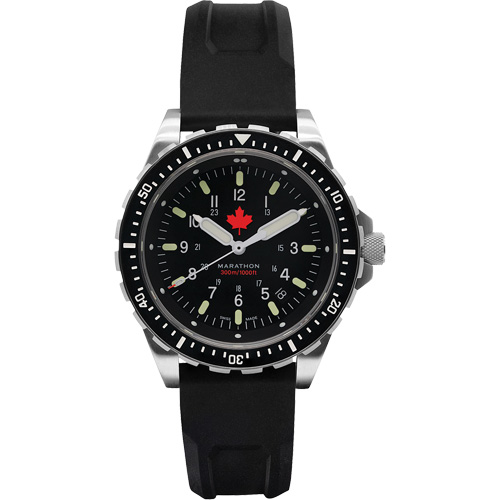 Red Maple Jumbo Diver's Quartz Watch, Digital, Battery Operated, 46 mm, Black Helyx Safety & Industrial Supplies
