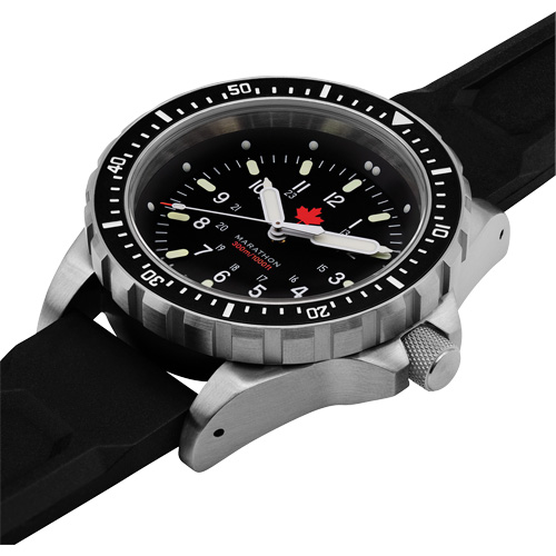 Red Maple Jumbo Diver's Quartz Watch, Digital, Battery Operated, 46 mm, Black Helyx Safety & Industrial Supplies