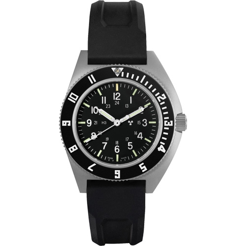 Steel Navigator Watch on 3-Piece Rubber Strap Kit, Digital, Battery Operated, 41 mm, Black Helyx Safety & Industrial Supplies