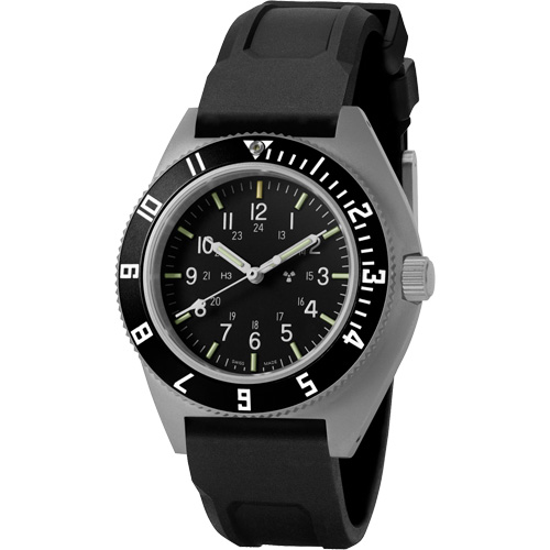 Steel Navigator Watch on 3-Piece Rubber Strap Kit, Digital, Battery Operated, 41 mm, Black Helyx Safety & Industrial Supplies