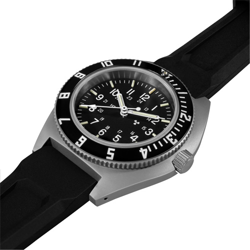 Steel Navigator Watch on 3-Piece Rubber Strap Kit, Digital, Battery Operated, 41 mm, Black Helyx Safety & Industrial Supplies