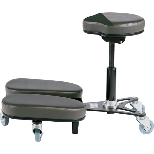 STAG4 Adjustable Kneeling Chair, Vinyl, Black/Grey Helyx Safety & Industrial Supplies