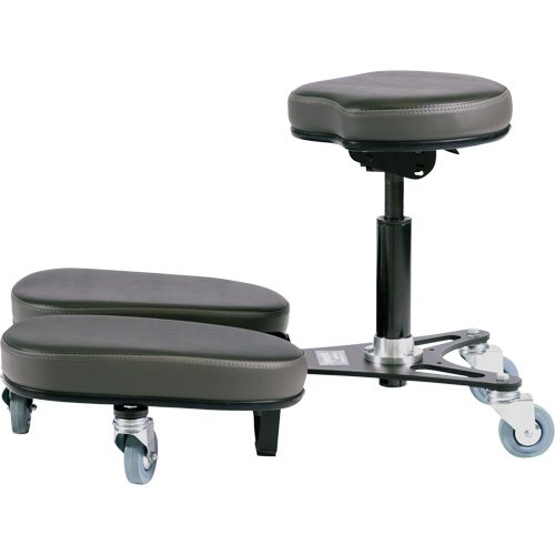 STAG4 Adjustable Kneeling Chair, Vinyl, Black/Grey Helyx Safety & Industrial Supplies