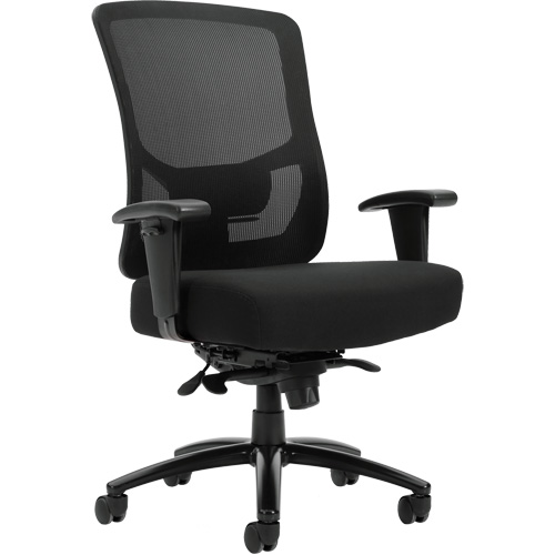 Raven 400 High-Back Heavy-Duty Synchro-Tilter, Mesh, Black, 400 lbs. Capacity Helyx Safety & Industrial Supplies
