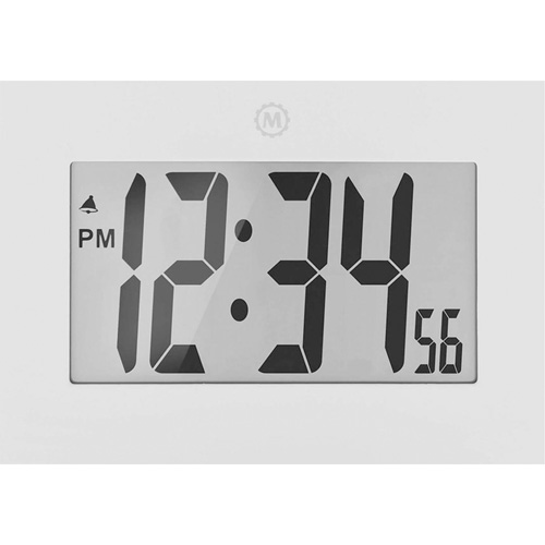 Large Frame Clock, Digital, Battery Operated, 9" W x 1" D x 6.5" H, White Helyx Safety & Industrial Supplies