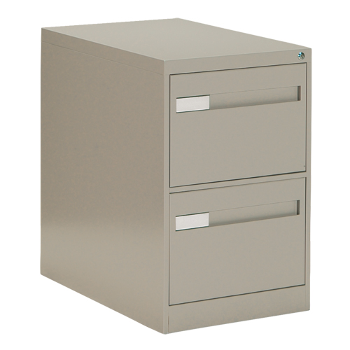 Classeur vertical &agrave; poign&eacute;es encastr&eacute;es, 2 tiroirs, 18.15" la x 26.56" p x 29" h, Beige Helyx Safety & Industrial Supplies
