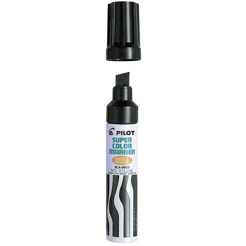 Refillable Super Colour Permanent Marker, Black, Chisel Tip Helyx Safety & Industrial Supplies