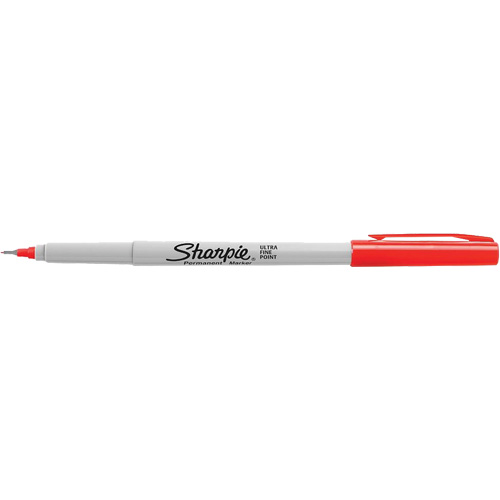 Marqueur, Rouge, Pointe Ultra fin Helyx Safety & Industrial Supplies
