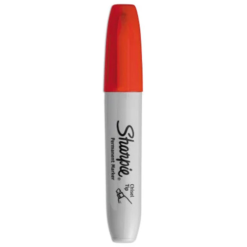 Marqueur permanent, Rouge, Pointe Ciseau Helyx Safety & Industrial Supplies
