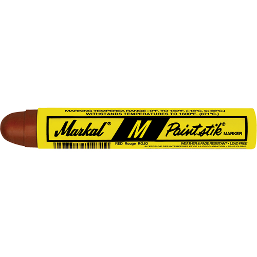 M Paintstik&reg; Paint Marker for Heat Treating, Solid Stick, Red Helyx Safety & Industrial Supplies