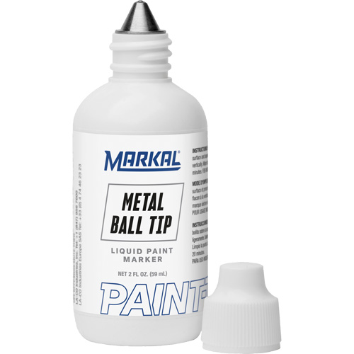 Marqueur Paint-Riter avec pointe en bille m&eacute;tallique, Liquide, Blanc Helyx Safety & Industrial Supplies