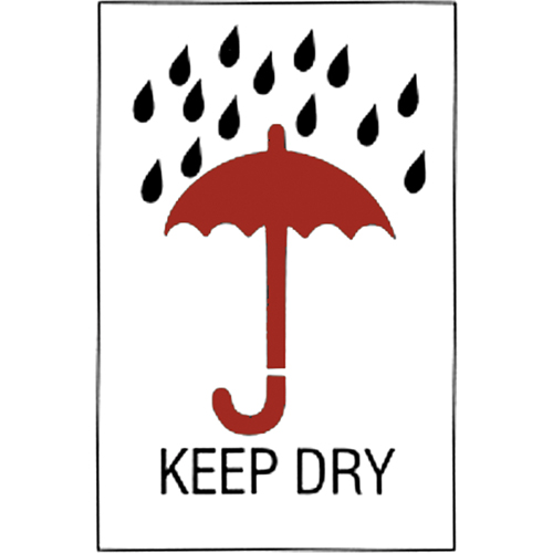 &eacute;tiquettes pour traitement sp&eacute;cial Keep Dry, 6" lo x 4" la, Rouge/blanc Helyx Safety & Industrial Supplies