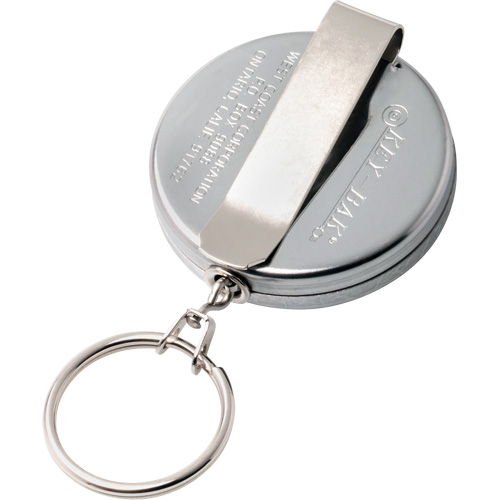 Porte-cl&eacute;s autor&eacute;tractable de s&eacute;rie Original, Chrome, C&acirc;ble 24", Fixation Agrafe de ceinture Helyx Safety & Industrial Supplies