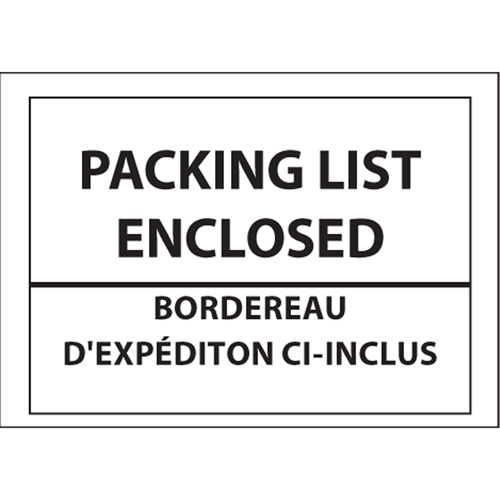 Packing List Envelopes, 4" L x 5" W, Backloading Style Helyx Safety & Industrial Supplies