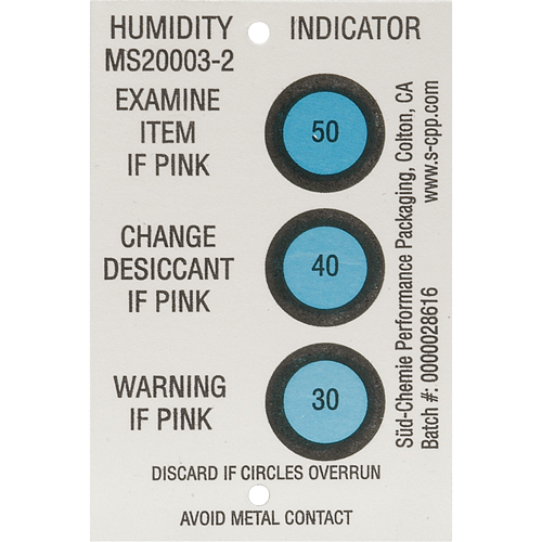 Indicateurs d'humidit&eacute; Helyx Safety & Industrial Supplies