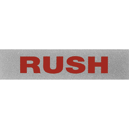 &eacute;tiquettes pour traitement sp&eacute;cial Rush, 5" lo x 2" la, Noir/rouge Helyx Safety & Industrial Supplies