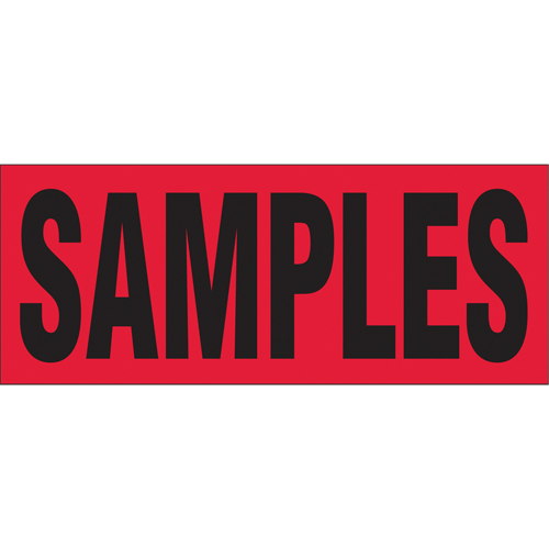"Samples" Special Handling Labels, 5" L x 2" W, Black on Red Helyx Safety & Industrial Supplies