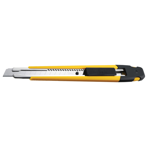 Couteau de pr&eacute;cision avec agrafe de poche, 9 mm, Argent, Prise en Caoutchouc Helyx Safety & Industrial Supplies