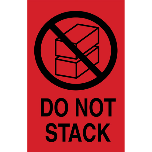 &eacute;tiquettes  Do Not Stack  pour envoi international, 6" lo x 4" la, Noir/rouge Helyx Safety & Industrial Supplies
