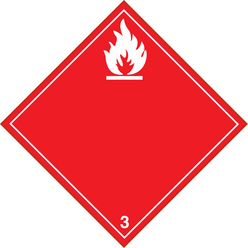 &eacute;tiquettes d'exp&eacute;dition TMD, Classe 3, Liquides inflammables, Vinyle Helyx Safety & Industrial Supplies