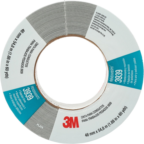 3939 Duct Tape, 9 mils, Silver, 48 mm (2") x 55 m (180') Helyx Safety & Industrial Supplies