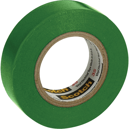 Scotch&reg; 35 Colour Coded Tape, 12.7 mm (1/2") x 6.1 m (20'), Green, 7 mils Helyx Safety & Industrial Supplies