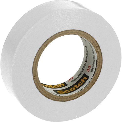 Scotch&reg; 35 Colour Coded Tape, 12.7 mm (1/2") x 6.1 m (20'), White, 7 mils Helyx Safety & Industrial Supplies