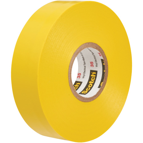 Scotch&reg; 35 Colour Coded Tape, 12.7 mm (1/2") x 6.1 m (20'), Yellow, 7 mils Helyx Safety & Industrial Supplies