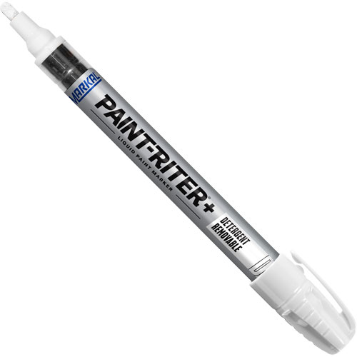 Paint-Riter&reg;+ Detergent Removable Paint Marker, Liquid, White Helyx Safety & Industrial Supplies