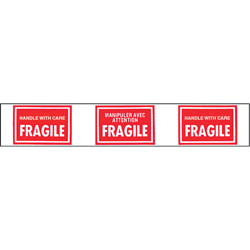 Rubans avec messages pr&eacute;-imprim&eacute;s, 1-7/8" la, Blanc/rouge Helyx Safety & Industrial Supplies