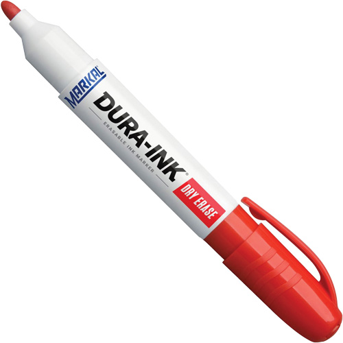 Marqueurs &agrave; essuyage &agrave; sec Dura-Ink, Rouge, Pointe Ronde Helyx Safety & Industrial Supplies