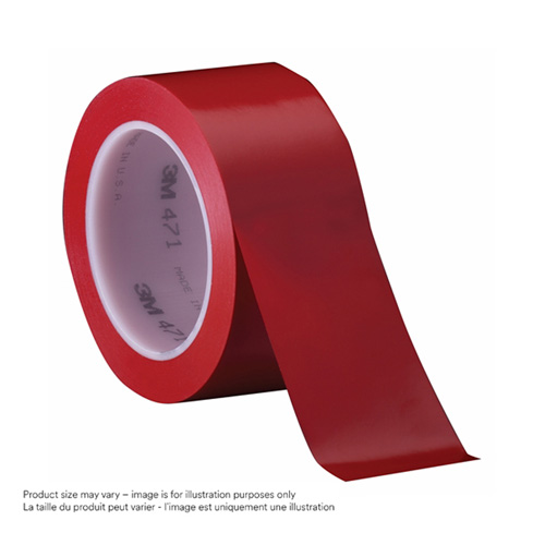 471 Vinyl Tape, 38 mm (1-1/2") W x 32.9 m (108') L, 5.3 mils, Red Helyx Safety & Industrial Supplies