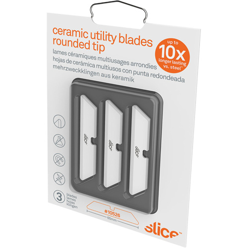 Slice Rounded Tip Replacement Blades for Ceramic Utility Knife, Single Style Helyx Safety & Industrial Supplies
