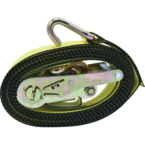 Ratchet Tie-Down, J-Hook, 2" W x 16' L, 10000 lbs. Working Load Limit Helyx Safety & Industrial Supplies