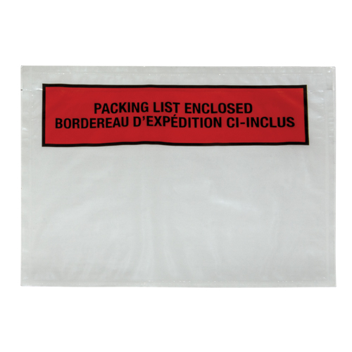 Packing List Envelope, 7" L x 5-1/2" W, Backloading Style Helyx Safety & Industrial Supplies