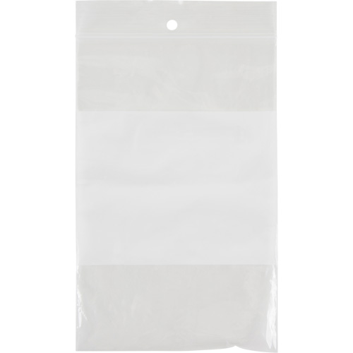 Sacs en poly avec espace inscriptible blanc, Refermable, 6" x 4", 2 mils Helyx Safety & Industrial Supplies
