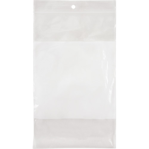 White Block Poly Bags, Reclosable, 8" x 5", 2 mils Helyx Safety & Industrial Supplies