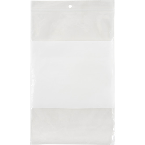 White Block Poly Bags, Reclosable, 9" x 6", 2 mils Helyx Safety & Industrial Supplies