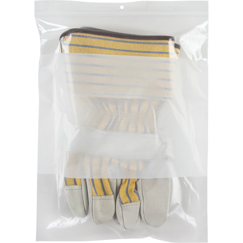 Sacs en poly avec espace inscriptible blanc, Refermable, 12" x 9", 2 mils Helyx Safety & Industrial Supplies