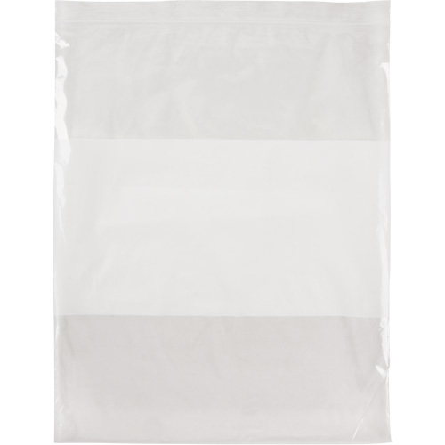 White Block Poly Bags, Reclosable, 15" x 12", 2 mils Helyx Safety & Industrial Supplies